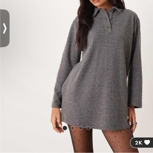 ASOS Gray Long Sleeve Dress